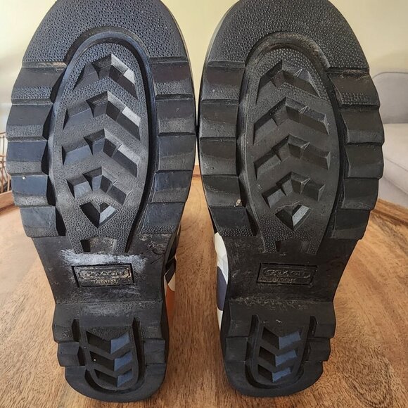 Coach Periwinkle Pull On Tall Rain Boots C Logo Womens Size 11 - Picture 13 of 13